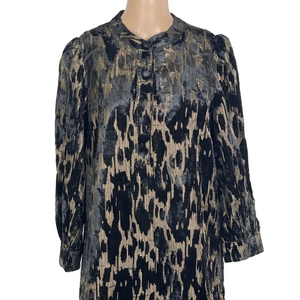 Pomander Place “Samantha” Metallic Velvet Burnout Dress – Size M (NWT)